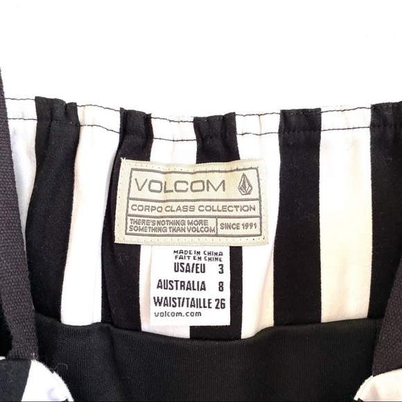 NWT Volcom Women Black and White Mini Spaghetti Straps Dress - Picture 4 of 4